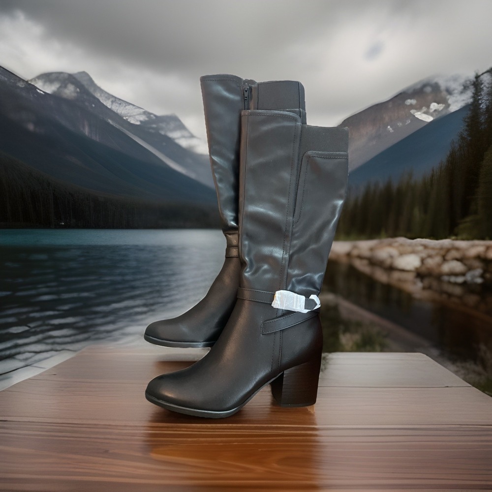 New Soul Naturalizer Women's Uptown Wide Calf Knee High Boot Women 8.5 W Black